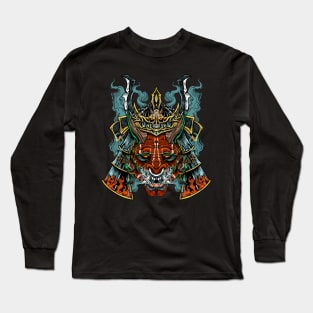 samurai skull Long Sleeve T-Shirt